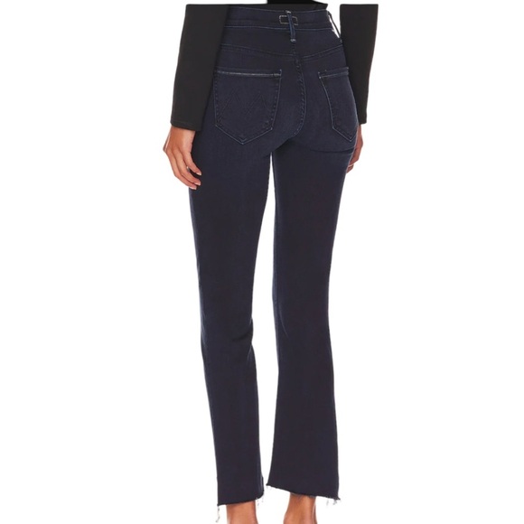 MOTHER The Insider Crop Step Fray Dark Blue Denim Jean Night Tripper Wash Sz 29 - Picture 2 of 13